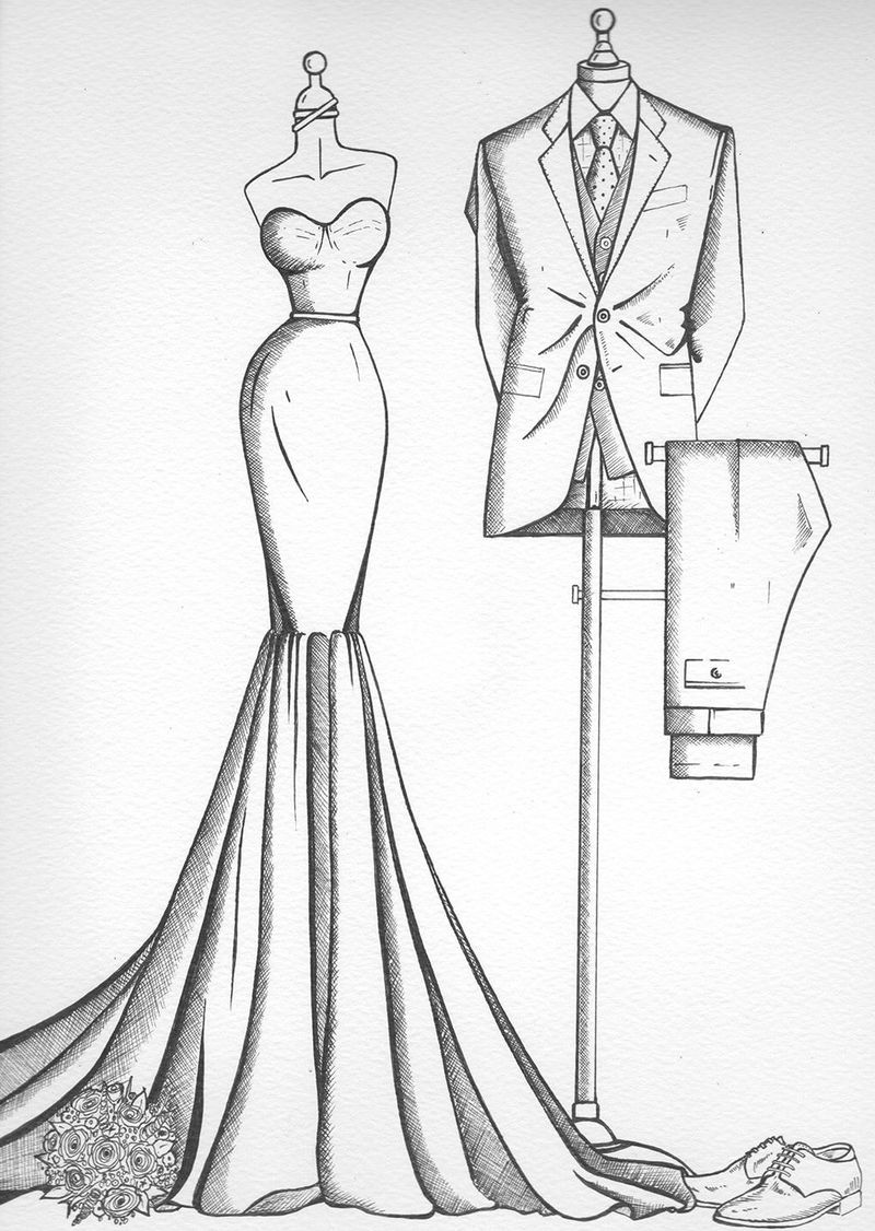 Roupas elegantes em um cabide